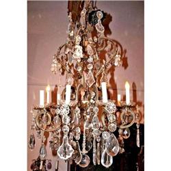 Romantic French Bronze and Crystal Chandelier #1538168