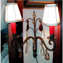Darling Pair of French Iron Wall Sconces #1538177