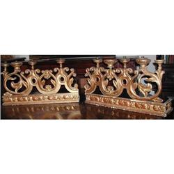 Italian Elaborately Carved Giltwood Candelabras#1538180