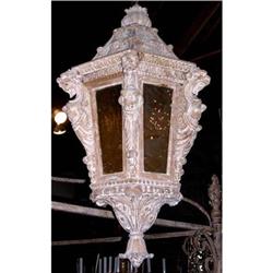 Rare French Polychrome Highly Carved Lantern #1538184