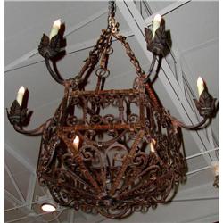 Highly Scrolled French Iron 6 Light Chandelier #1538187