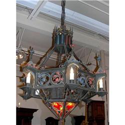 Vivid French Forged Iron Chandelier #1538189