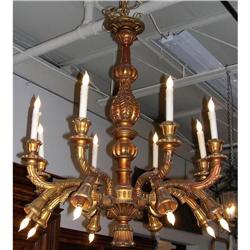 Awesome Italian Giltwood 16 Light Chandelier #1538190
