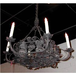 French Long Stem Iron Chandelier #1538192