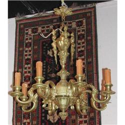 Incredible Art Nouveau Bronze Chandelier #1538196