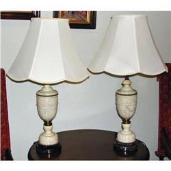 Superb Pair of French Alabaster Lamps #1538198