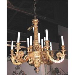 Beautiful Antique French Wood Chandelier #1538200