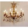 Image 1 : Italian Bronze and Crystal Chandelier #1538204