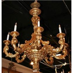 Elegantly Carved French Giltwood Chandelier #1538208