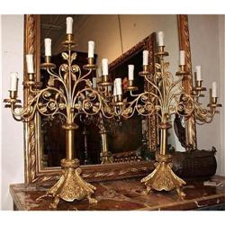 Lovely Pair of French Bronze Candelabras #1538209