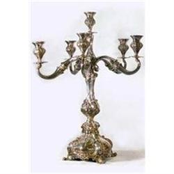 Pair of Milanese Six Light Silver Candelabrum #1538210