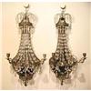 Image 1 : Pair of Bronze and Crystal Mirrored Sconces #1538228