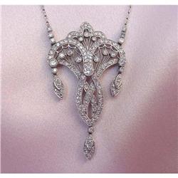 Edwardian Platinum Diamond Necklace #1538307