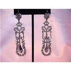 Antique Long Cut Steel Dangle Earrings #1538322