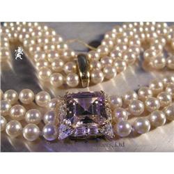 RHJ Pink CZ w/ Simulated Pearls (Comp) Necklace#1538332