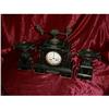 1800's  3 Piece Marble and Bronze Mantle Clock #1538366