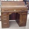 ANTIQUE OAK ROLL TOP DESK #1538452