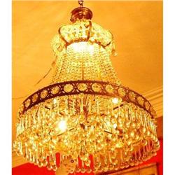 Antique French Crystal Beaded Chandelier #1538472