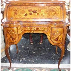 Antique Marquetry Ladies Rolltop Desk #1538506