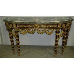 Inlaid Marble Top Console Hall Foyer Table #1538546