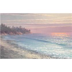 ORIG OIL PAINTING PASTEL SEASCAPE SHORELINE #1538568