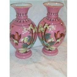 Pair Matched Hand Painted Vases #1538618