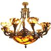 Image 1 : Ten tulips alabaster stone chandelier #1538901