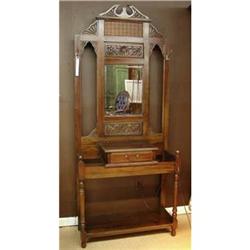 FRENCH VICTORIAN MIRROR PARLOR HALL TREE STAND #1539020