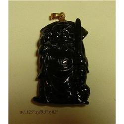 Small Chinese Black Jade Ghost Buster Pendant #1539024