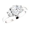 Image 3 : Natural 1.42 CTW Oval Cut & Half Moons 3-Stone Diamond Ring 18KT White Gold