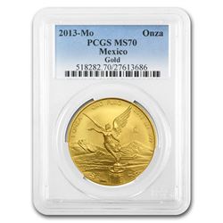 2013 Mexico 1 oz Gold Libertad MS-70 PCGS
