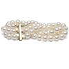 Image 1 : White Freshwater Triple Strand Pearl Bracelet, 7.5-8.0mm