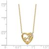 Image 2 : 14k Yellow Gold Heart with Flowers & CZ Necklace - 20 in.