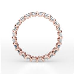 Natural 3.52 CTW U-Setting Emerald Cut Diamond Eternity Ring 18KT Rose Gold
