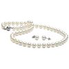 White Akoya Pearl 2-Piece Necklace and Earring Set, 7.0-7.5mm