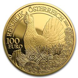2015 Austria Prf Gold ‚¬100 Wildlife in our Sights (Capercaillie)
