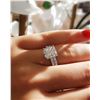 Natural 4.82 CTW Cushion Cut Diamond Engagement Set 18KT White Gold