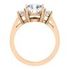 Image 3 : Natural 3.92 CTW Cushion Cut Diamond 3-Stone Diamond Ring 18KT Rose Gold