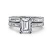 Natural 2.92 CTW Channel Set Baguettes & Emerald Cut Diamond Ring 18KT White Gold
