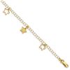 Image 1 : 14k Yellow Gold Polished & D/C Stars Bracelet - 7 in.