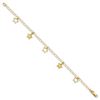 Image 2 : 14k Yellow Gold Polished & D/C Stars Bracelet - 7 in.
