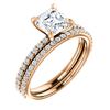 Image 1 : Natural 1.72 CTW Asscher Cut Diamond Engagement Set 14KT Rose Gold