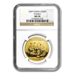 2009 China 1 oz Gold Panda MS-70 NGC