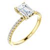 Image 1 : Natural 2.02 CTW Diamond Basket Emerald Cut Diamond Ring 18KT Yellow Gold
