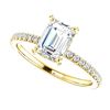 Image 3 : Natural 2.02 CTW Diamond Basket Emerald Cut Diamond Ring 18KT Yellow Gold