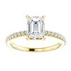 Image 4 : Natural 2.02 CTW Diamond Basket Emerald Cut Diamond Ring 18KT Yellow Gold