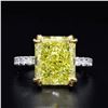 Image 3 : Natural 3.27 CTW Elongated Radiant Cut Canary Light Yellow Diamond Ring 14KT Two-tone