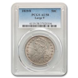1819/8 Capped Bust Half Dollar AU-58 PCGS (Large 9)