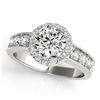 Image 1 : Natural 2.1 ctw Diamond Solitaire Halo Ring 14k White Gold
