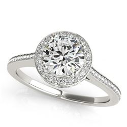 Natural 1.55 ctw Diamond Halo Ring 14k White Gold